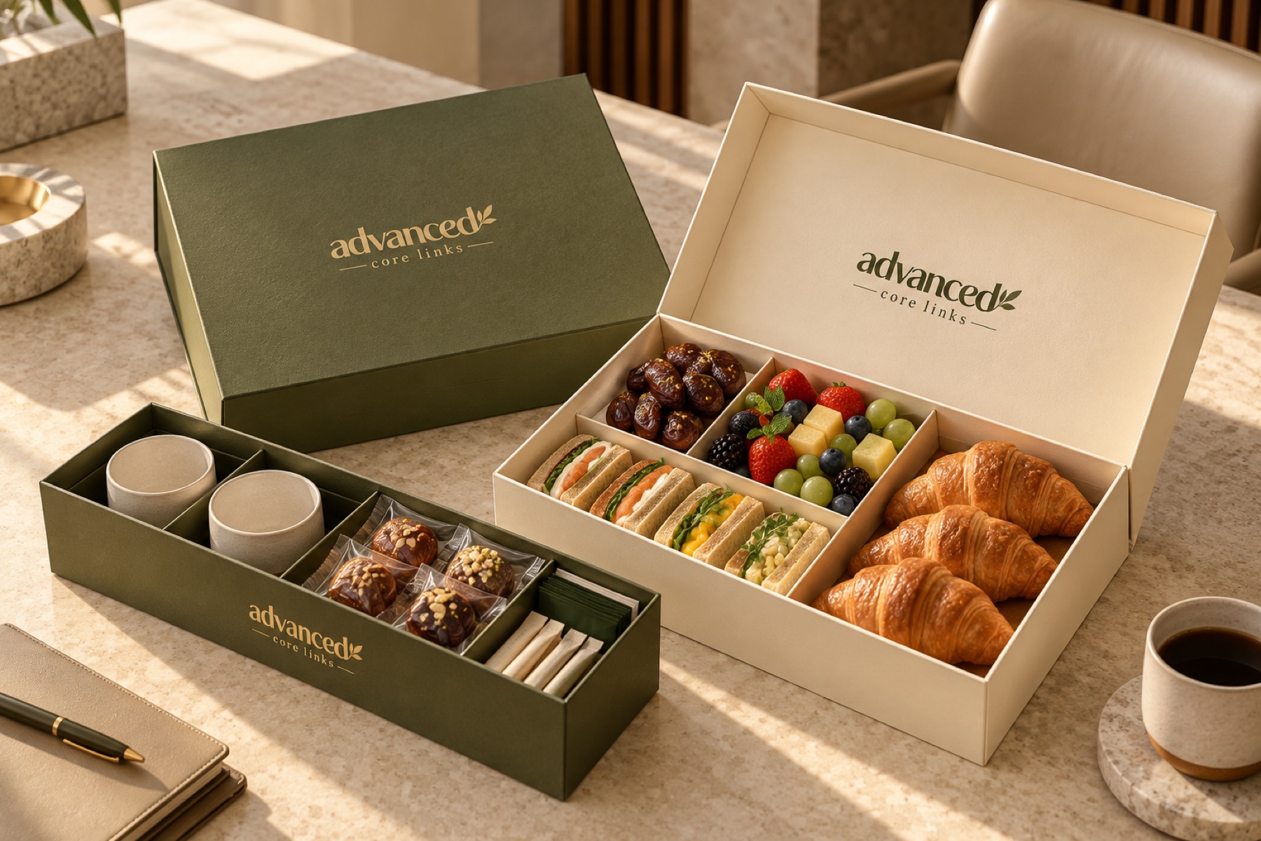 Concept for Advanced Core Links branded hospitality boxes